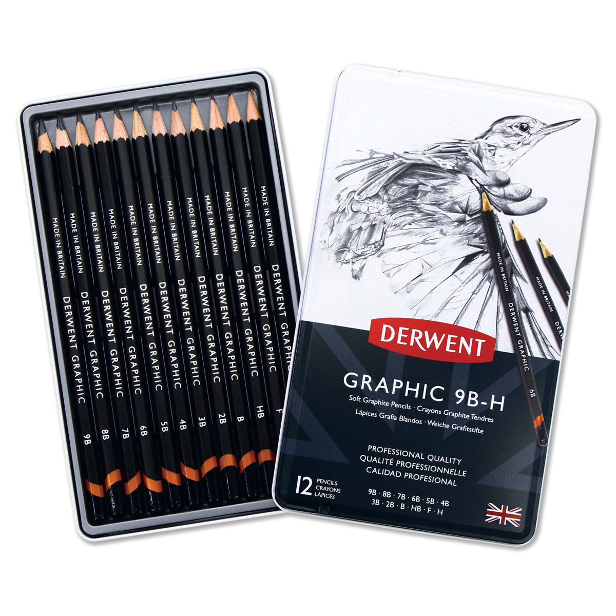 Derwent Graphic Blyerts 12-set 9B-H