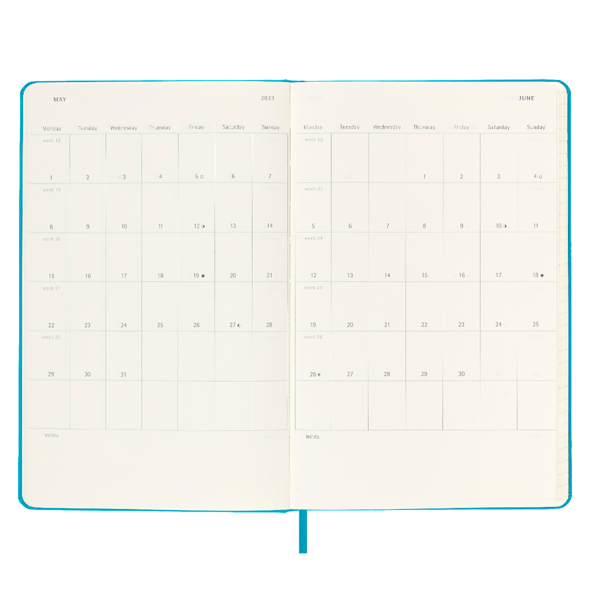 18M Daily Kalender Large Turkos i gruppen Papper & Block / Kalendrar och almanackor / 18-månaderskalendrar hos Pen Store (128204)