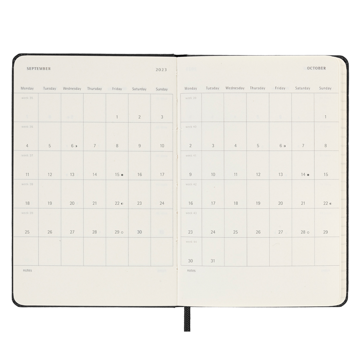 18M WeekNote Kalender Pocket Svart i gruppen Papper & Block / Kalendrar och almanackor / 18-månaderskalendrar hos Pen Store (128212)