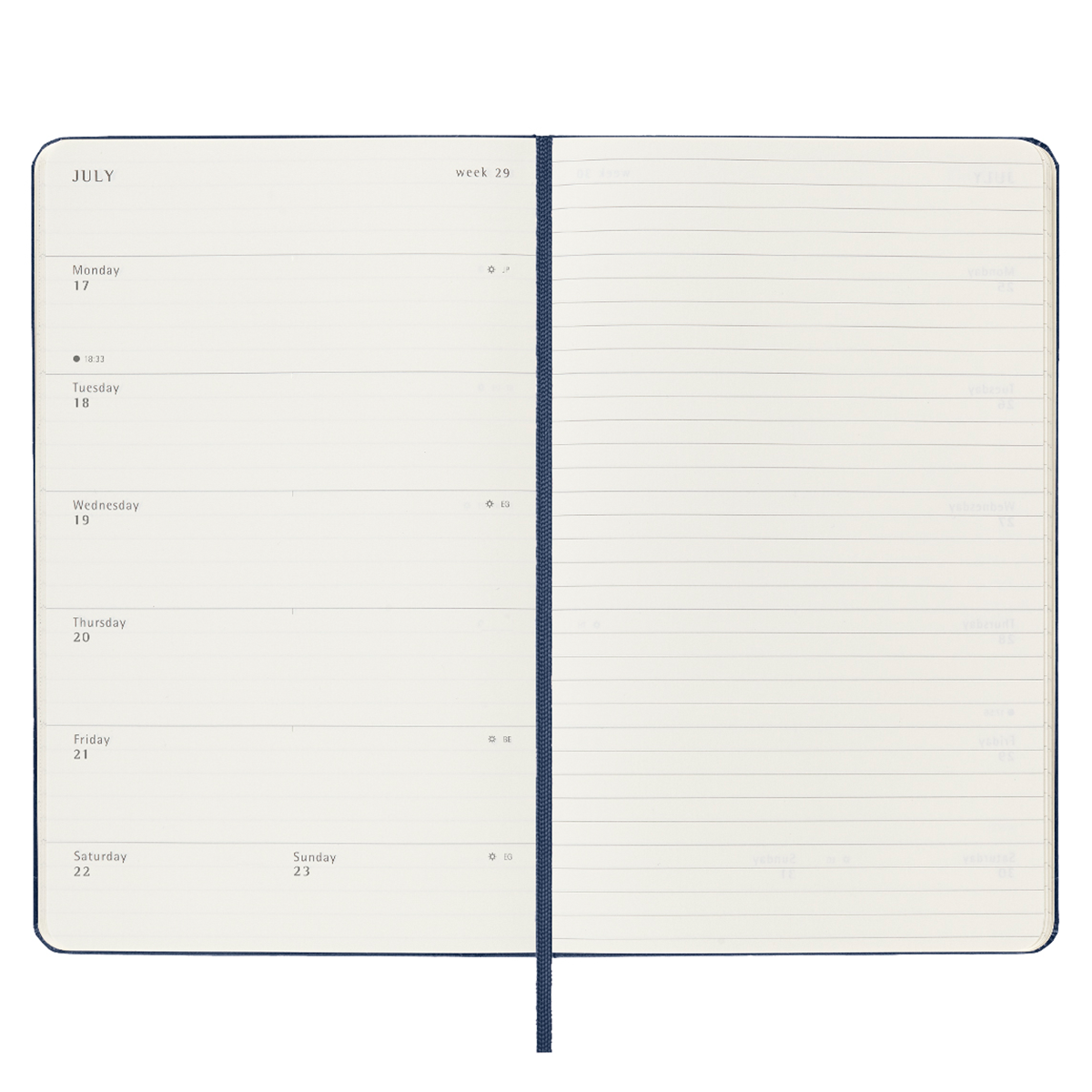 18M WeekNote Kalender Pocket Mörkblå i gruppen Papper & Block / Kalendrar och almanackor / 18-månaderskalendrar hos Pen Store (128218)