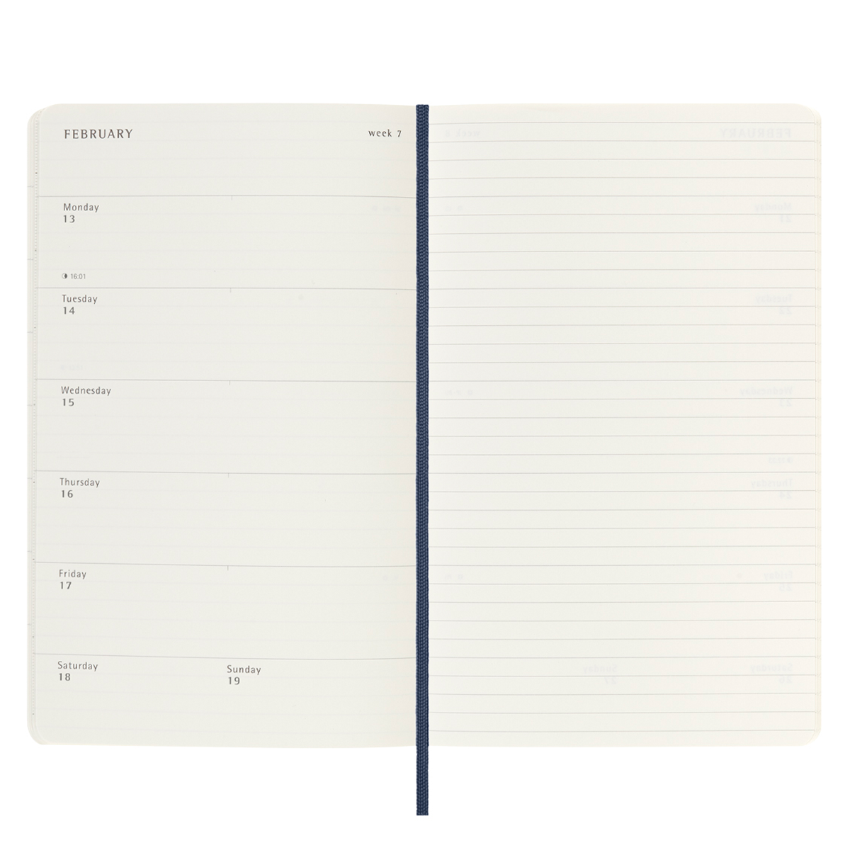 18M WeekNote Kalender Soft Cover Pocket Svart i gruppen Papper & Block / Kalendrar och almanackor / 18-månaderskalendrar hos Pen Store (128230)