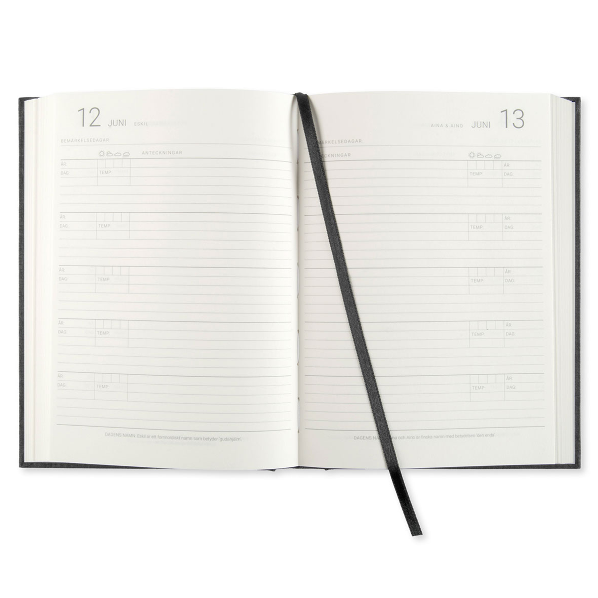 5-årsdagsbok A5 Black i gruppen Papper & Block / Kalendrar och almanackor / Specialkalendrar hos Pen Store (128477)