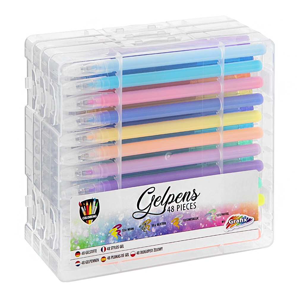 Gelpennor 48-pack Glitter/Neon/Metallic/Pastell i gruppen Pennor / Skriva / Gelpennor hos Pen Store (128516)