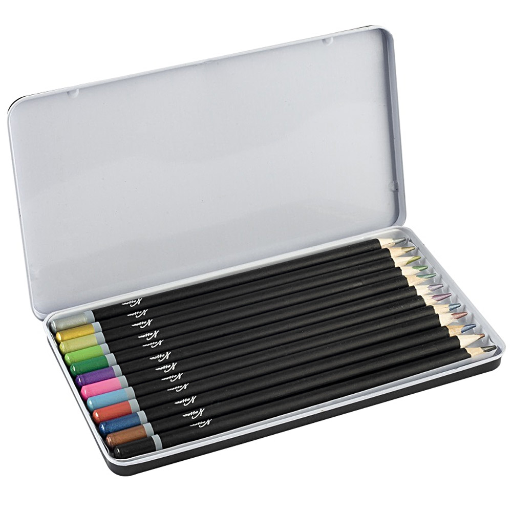 Nassau Fine Art Färgpennor Metallic 12-set plåtask
