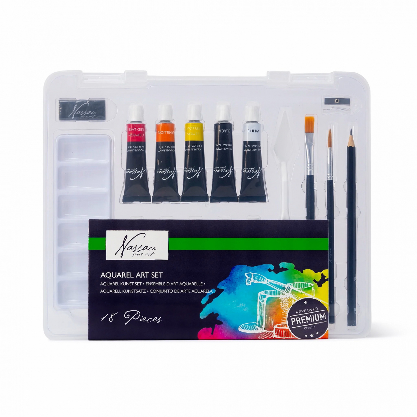 Akvarell-kit 18-set i gruppen Konstnärsmaterial / Färger / Akvarellfärg hos Pen Store (128536)