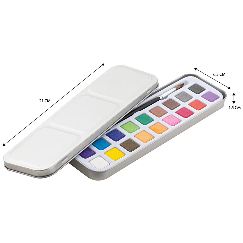 Akvarell-kit 18 färger + pensel i gruppen Konstnärsmaterial / Färger / Akvarellfärg hos Pen Store (128538)