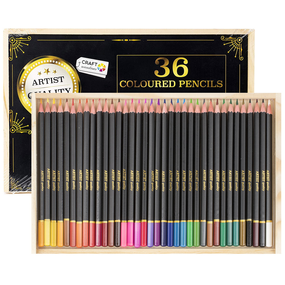 Färgpennor 36-set i trälåda i gruppen Pennor / Konstnärspennor / Färgpennor hos Pen Store (128576)