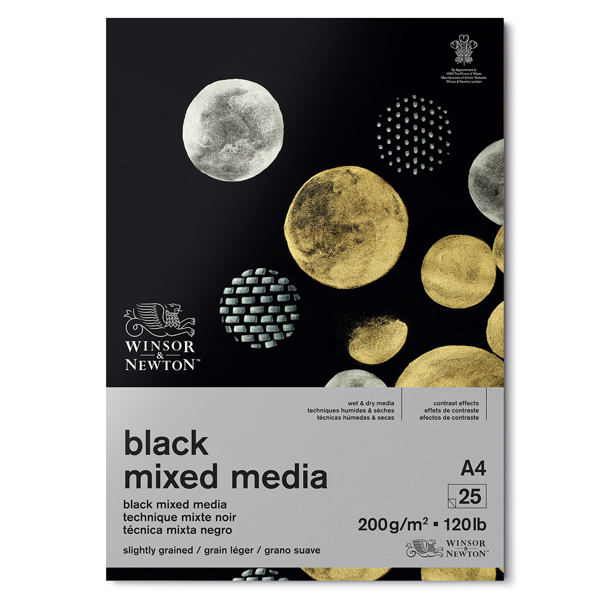 Mixed Media Black Pad A4 200g i gruppen Papper & Block / Konstnärsblock / Mixed media-block hos Pen Store (128599)