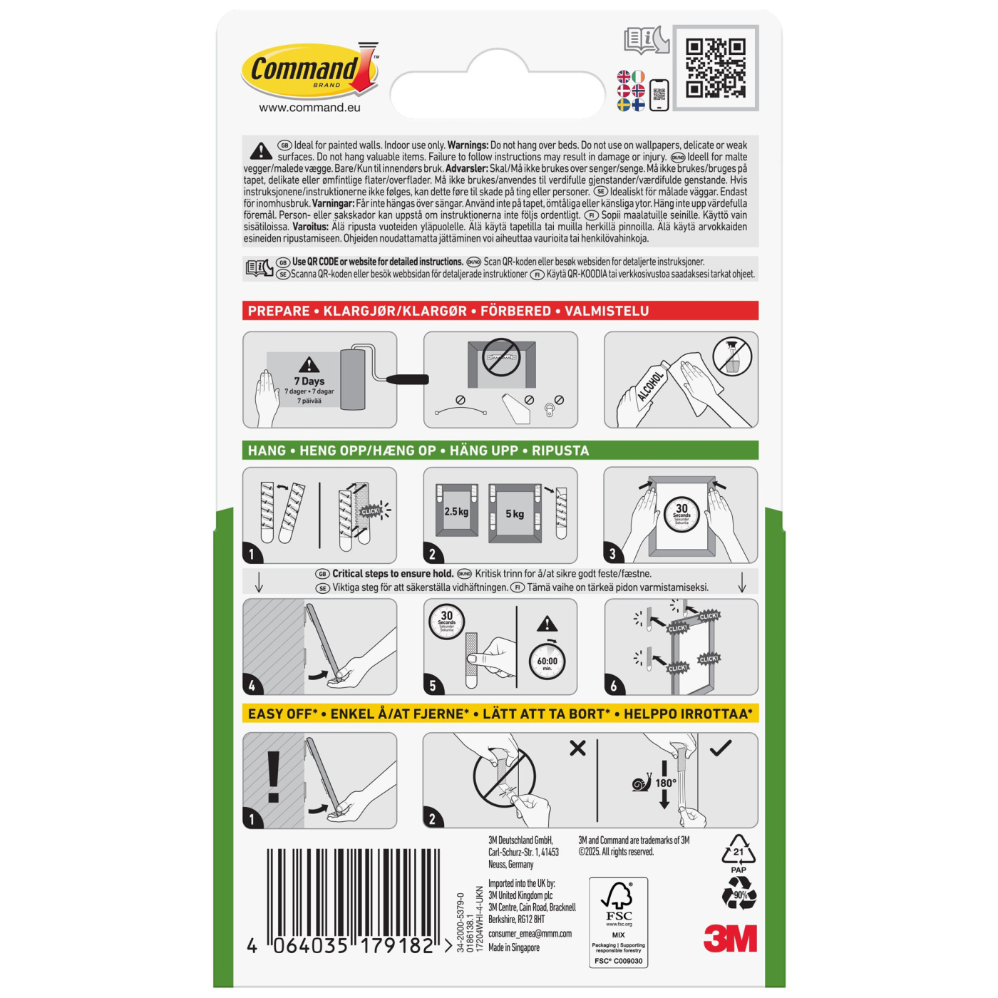 Command Tavelupphängning Strips Medium 4 st