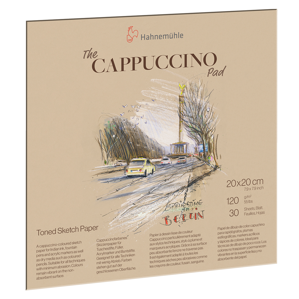 The Cappuccino Pad Skissblock 20x20 cm 120g i gruppen Papper & Block / Konstnärsblock / Färgat papper hos Pen Store (128674)