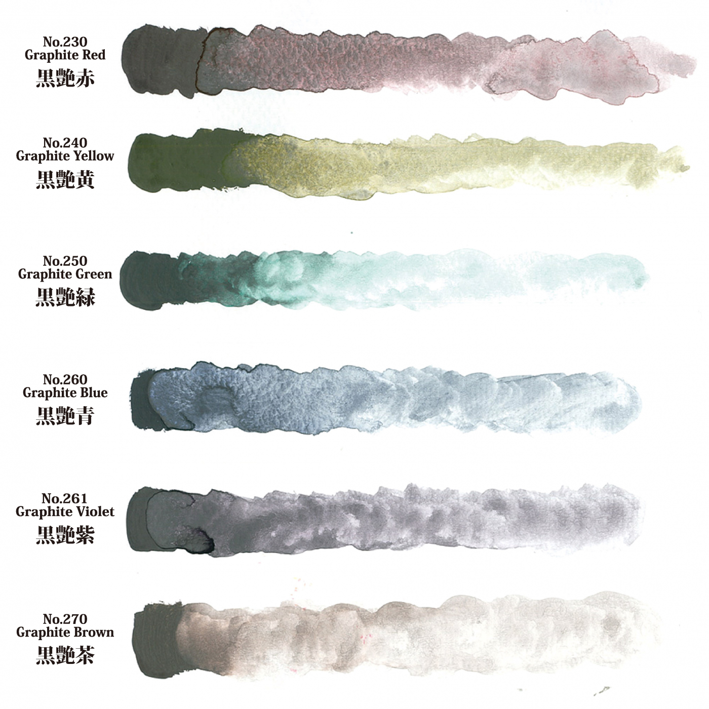 Gansai Tambi Akvarell 6-set Graphite Colors i gruppen Konstnärsmaterial / Färger / Akvarellfärg hos Pen Store (128725)
