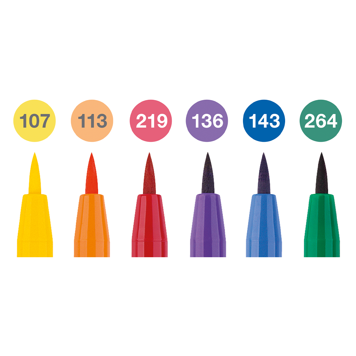 PITT Artist Brush 6-pack Colour i gruppen Pennor / Konstnärspennor / Penselpennor hos Pen Store (128747)