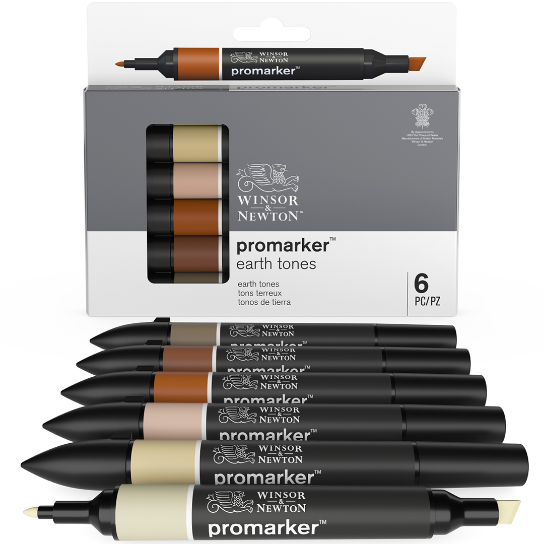 Promarker 6-set Earth Tones i gruppen Pennor / Konstnärspennor / Illustrationsmarkers hos Pen Store (128779)