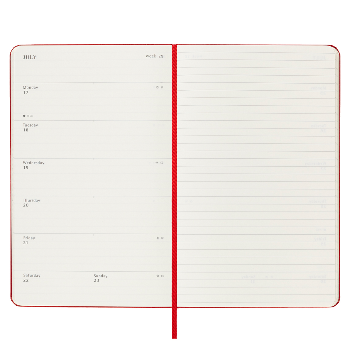 12M Weekly Notebook Le Petit Prince Large Red i gruppen Papper & Block / Kalendrar och almanackor / 12-månaderskalendrar hos Pen Store (129086)