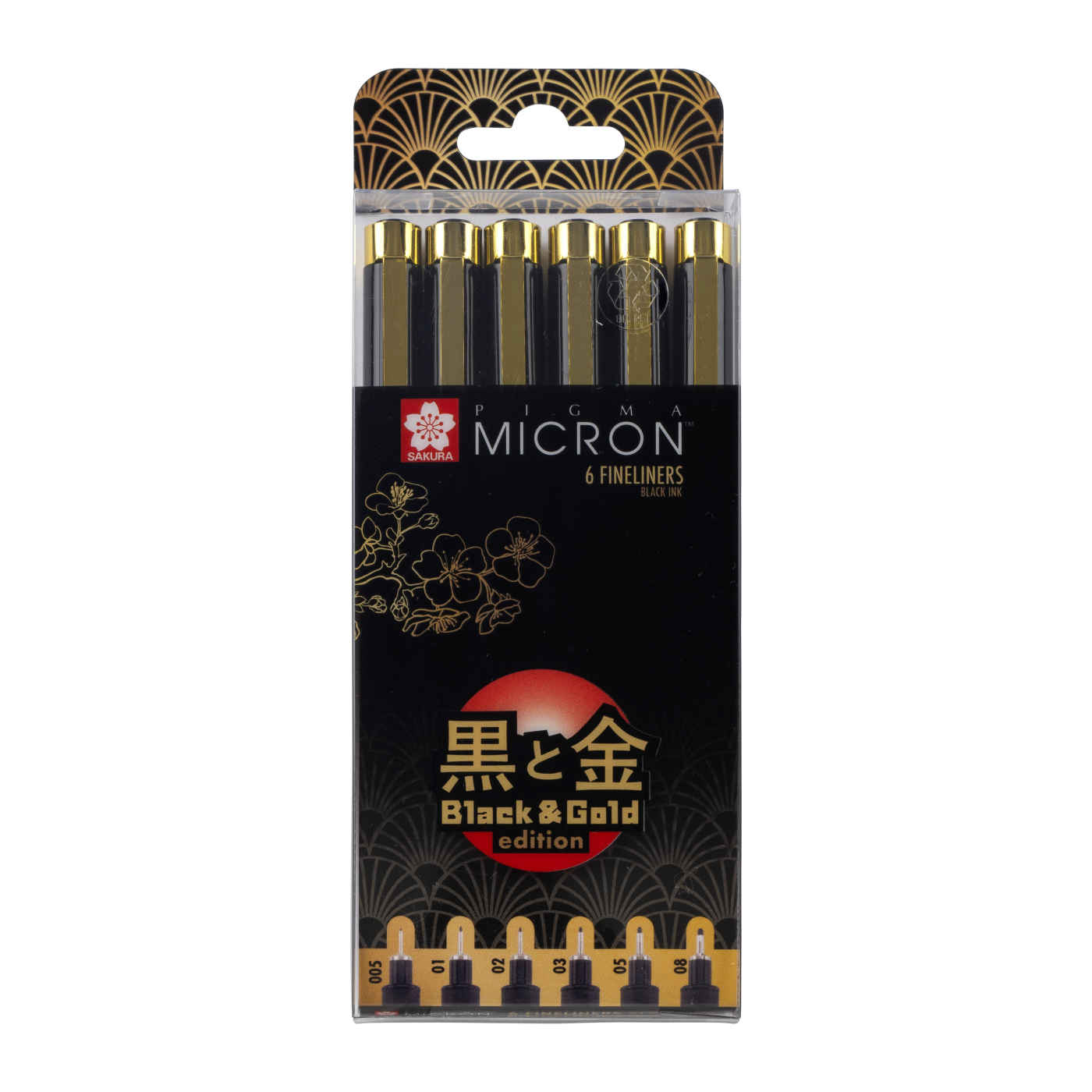Pigma Micron Black & Gold Edition Fineliner 6-set i gruppen Pennor / Skriva / Fineliners hos Pen Store (129230)
