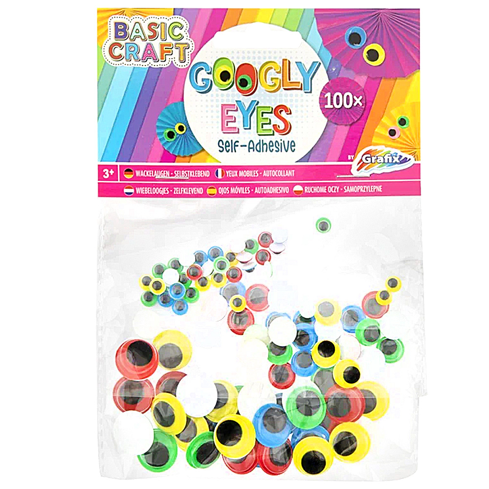 Grafix Rörliga ögon Färgmix 100-pack självhäftande