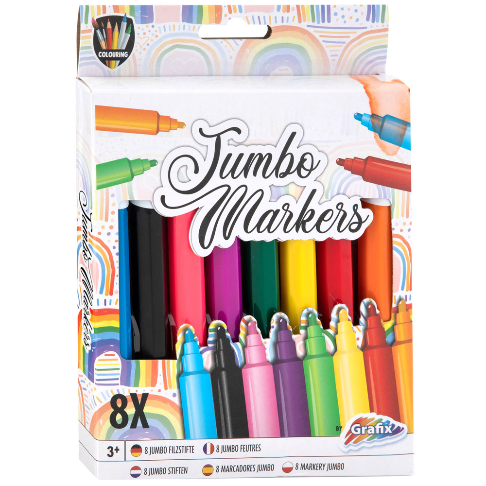 Grafix Tuschpennor Jumbo 8-set (3 år+)