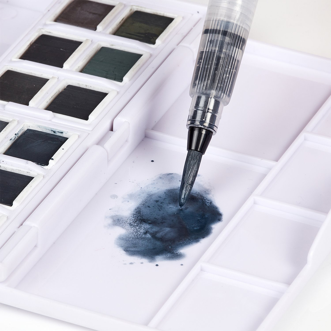 Tinted Charcoal Paint Pan 12-set halvkoppar