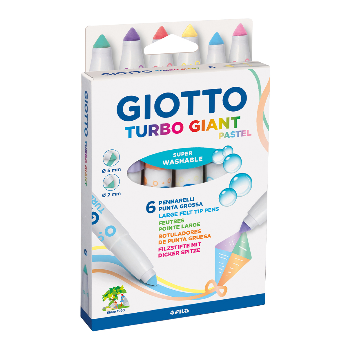 Turbo Giant Tuschpennor 6-set Pastellfärger i gruppen Kids / Barnpennor / Tuschpennor för barn hos Pen Store (129851)