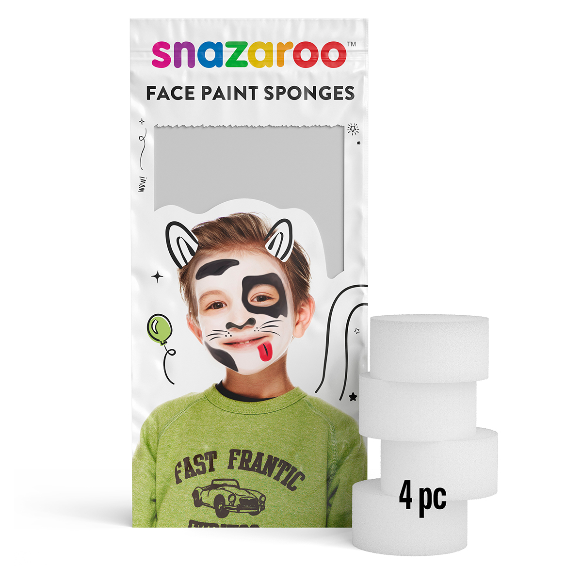 Snazaroo Makeupsvamp till ansiktsfärg 4-pack