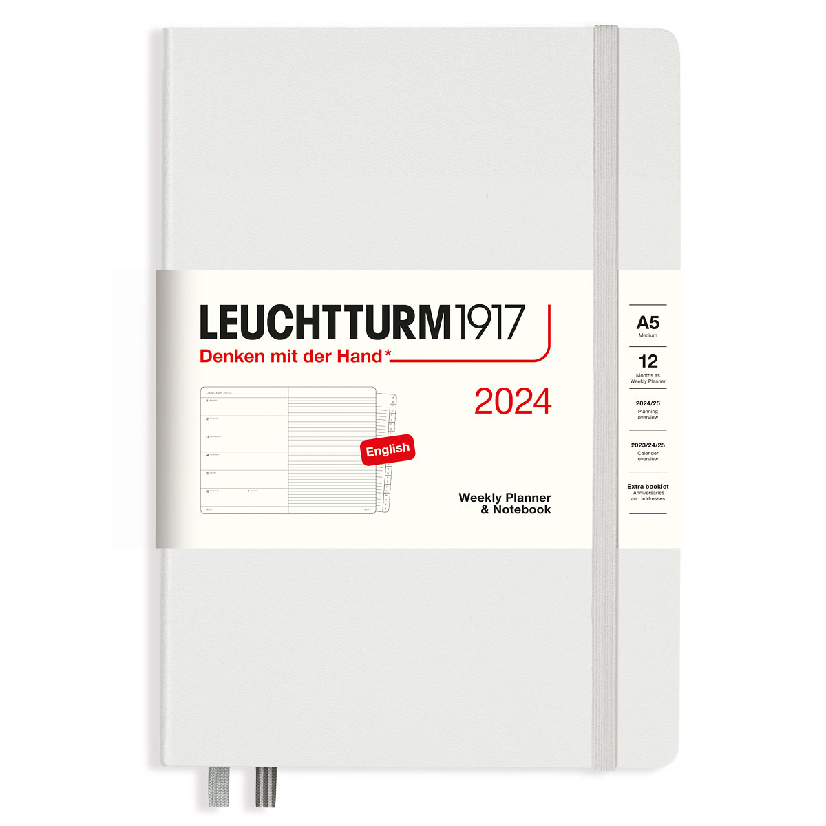 Leuchtturm1917 Kalender 2024 Weekly Notebook Hardcover A5 Light