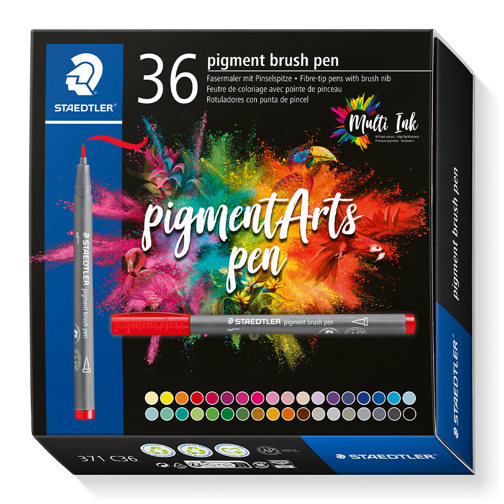 Staedtler Pigment Arts Brush Pen 36-set