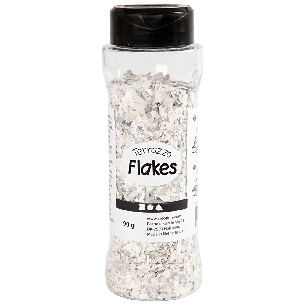 Creativ Company Terrazzo Flakes 90g Ljusgrå
