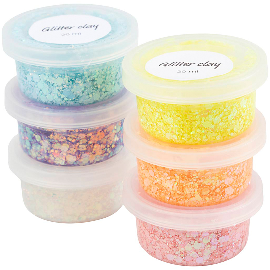 Creativ Company Glitterlera 6x20 ml Pastell