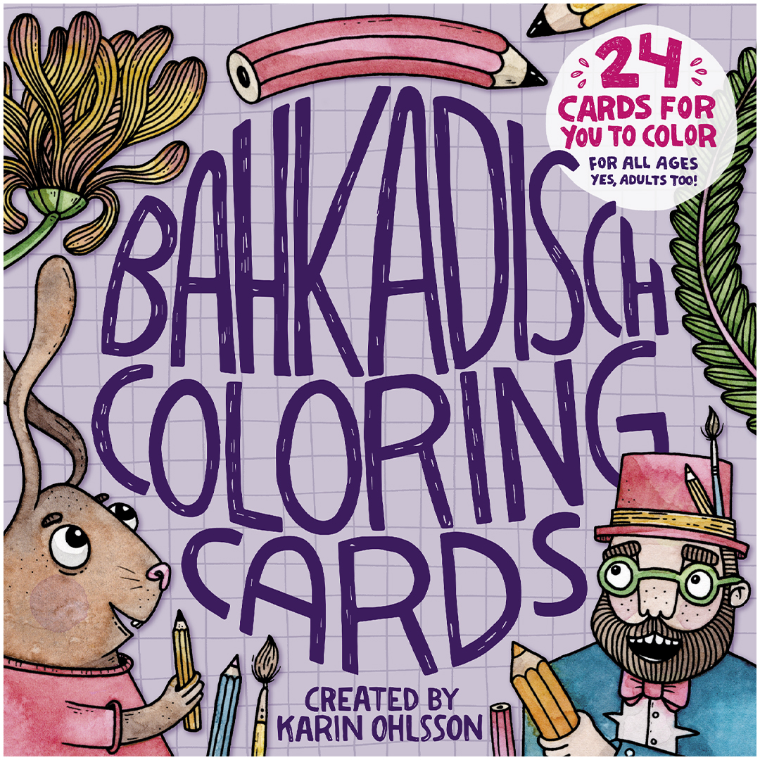 Books BahKadisch Coloring Cards Purple