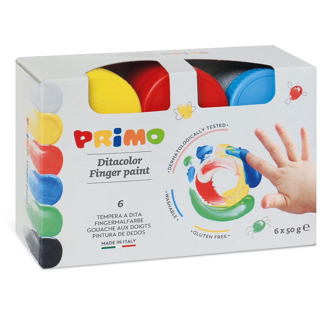 Primo Fingerfärg 50g 6-set