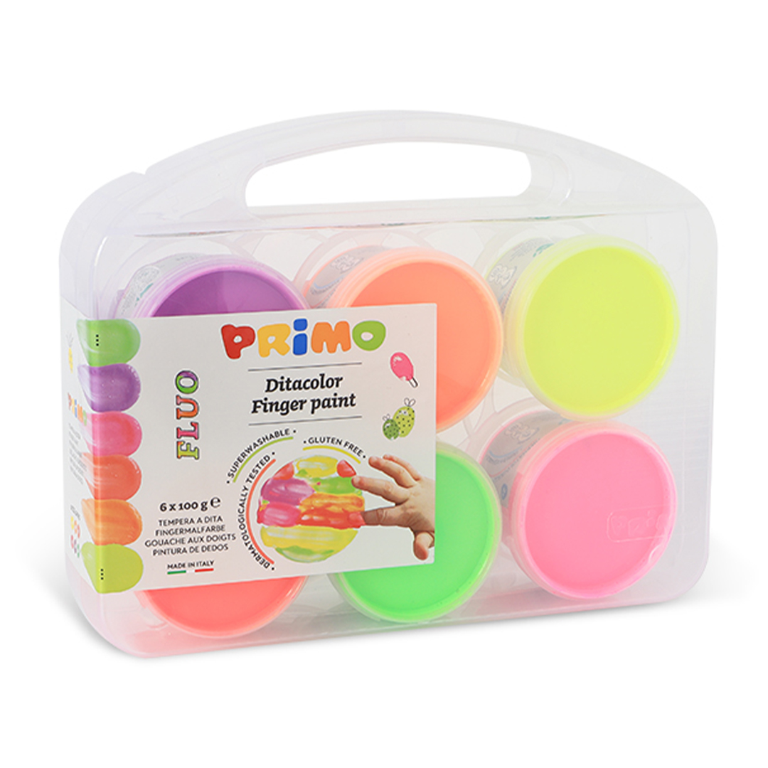 Primo Fingerfärg Fluo-set 6x100g