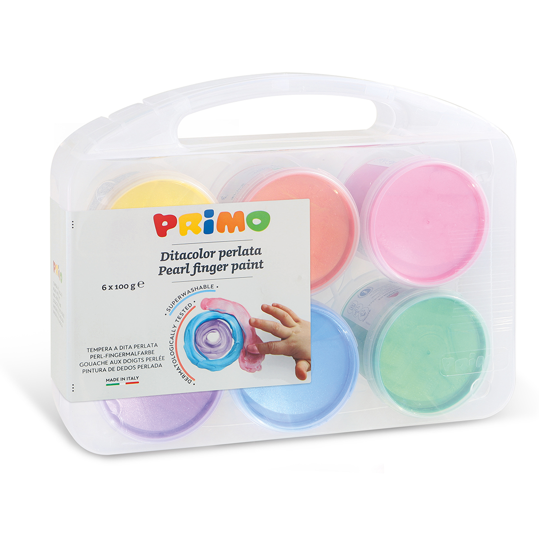 Primo Fingerfärg Pearlescent-set 6x100g