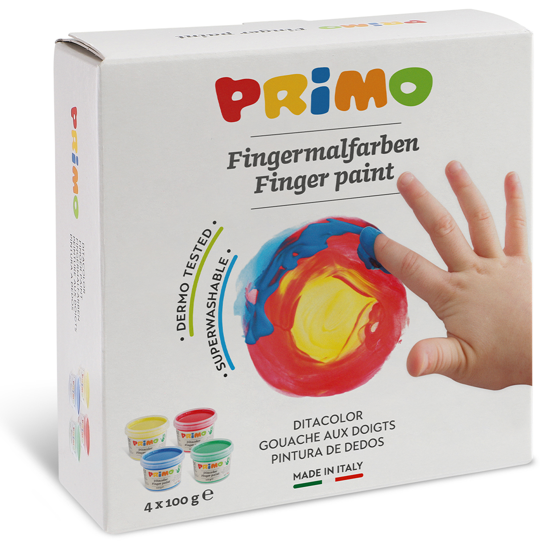 Primo Fingerfärg Basic-set 4x100g
