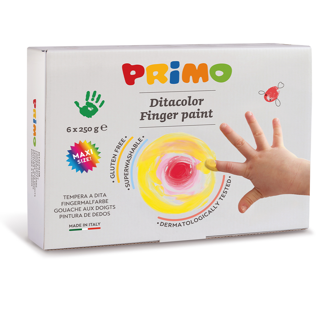 Primo Fingerfärg Basic-set 6x250g