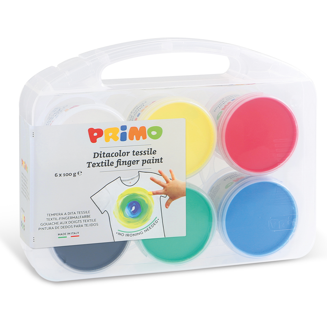 Primo Fingerfärg för textil Basic-set 6x100g