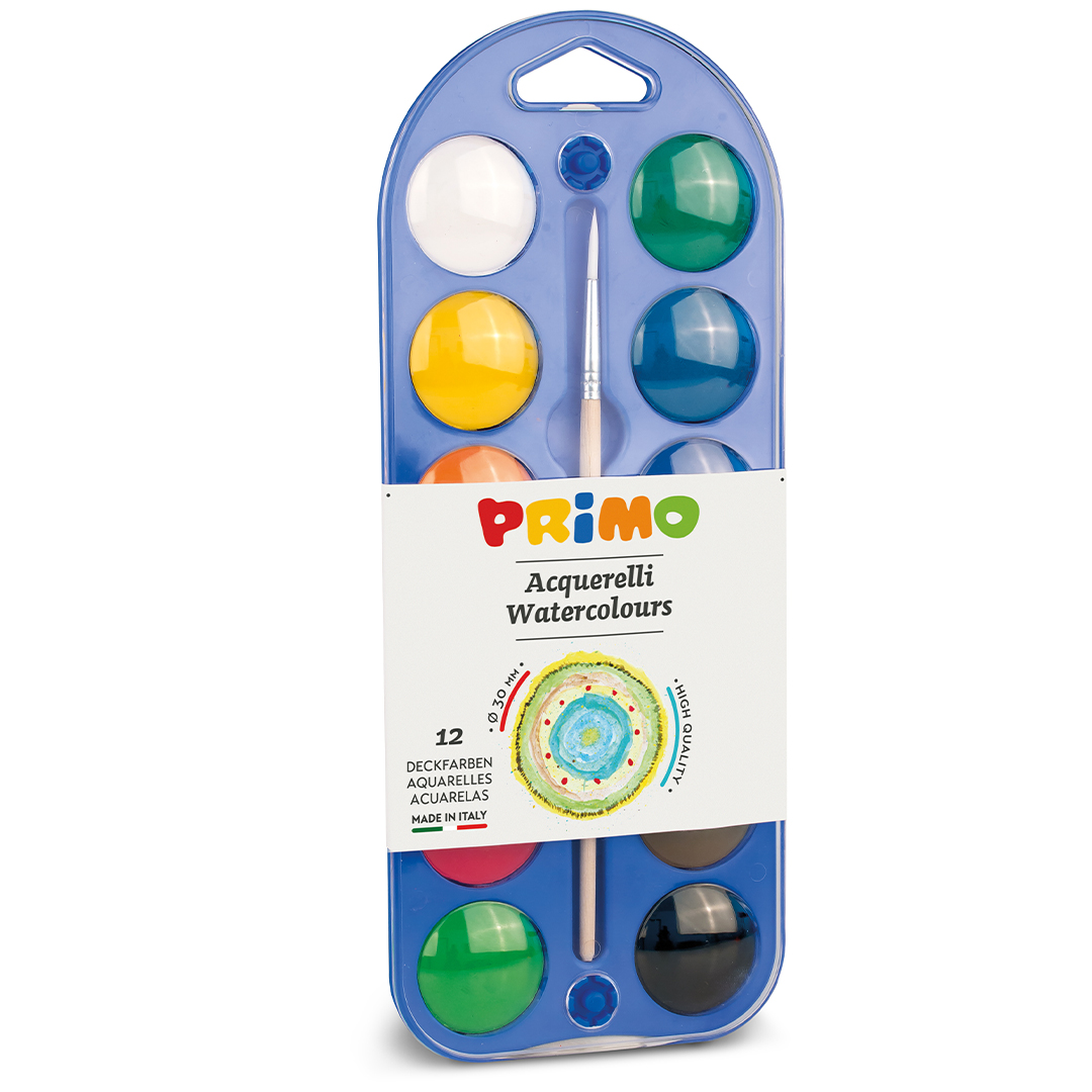 Primo Vattenfärger 12-set 30 pensel