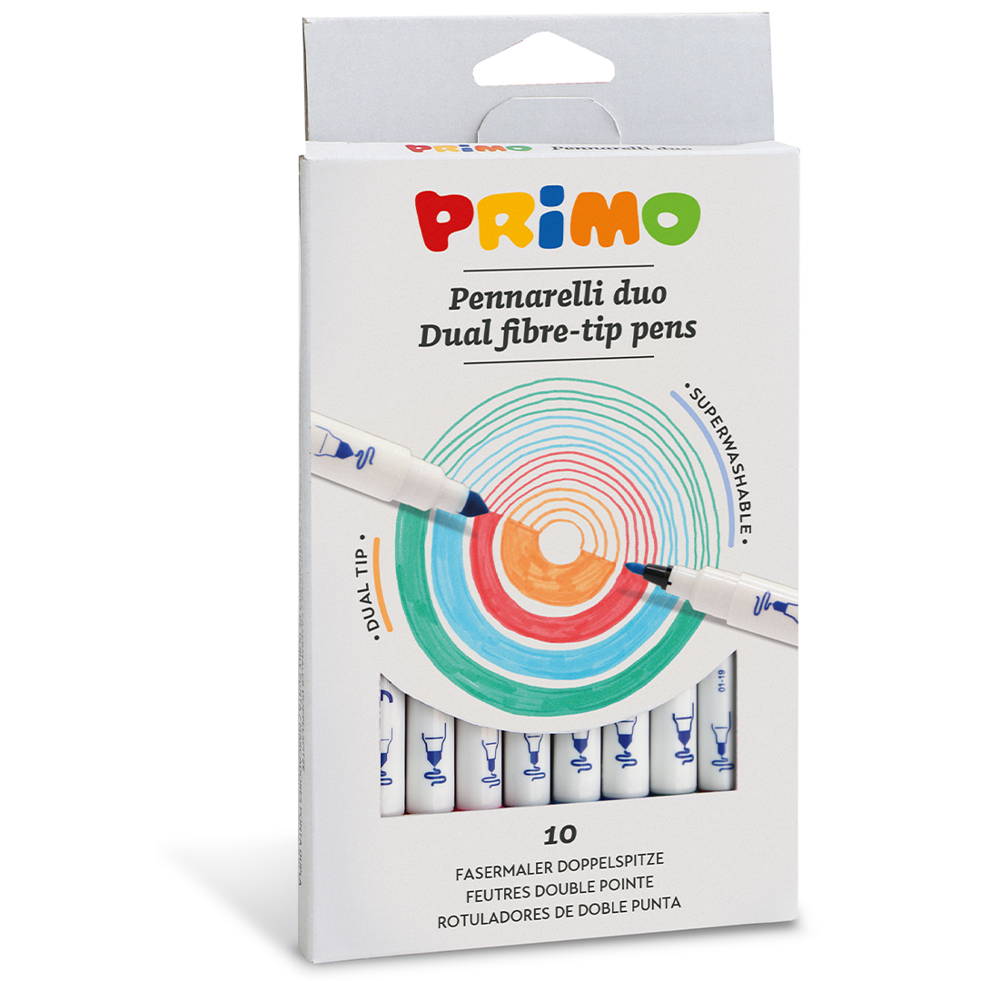 Primo Dual-tip Tuschpennor 10-set