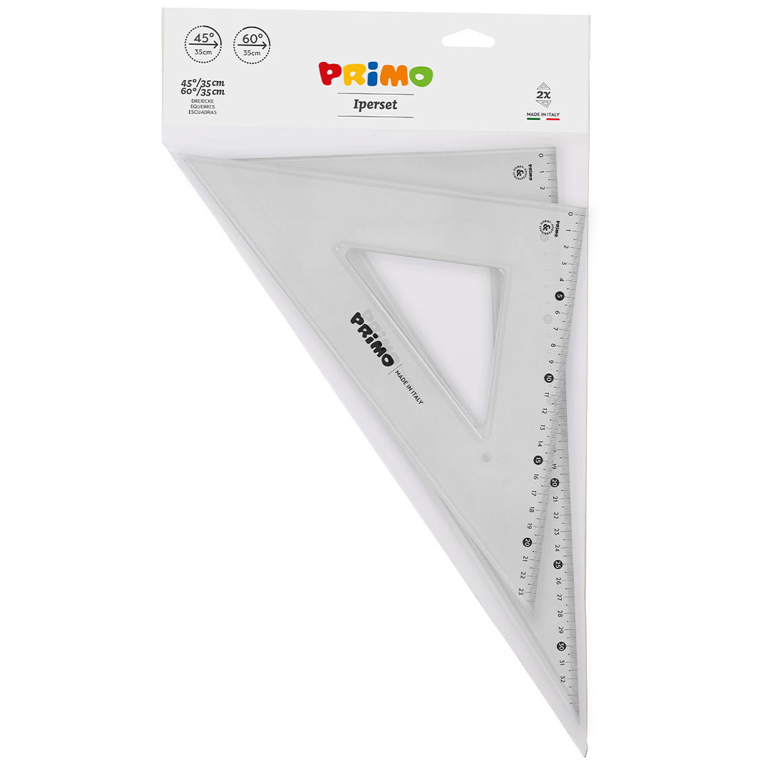 Primo Set Vinkellinjaler 45°35cm 60°35cm