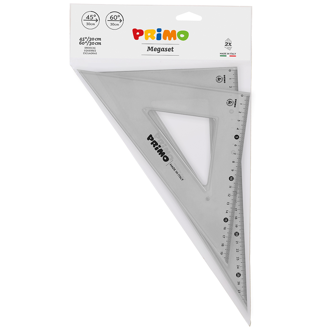 Primo Set Vinkellinjaler 45°30cm 60°30cm
