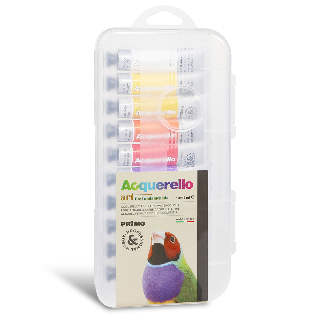 Primo Akvarellfärg tub 18 ml 10-set
