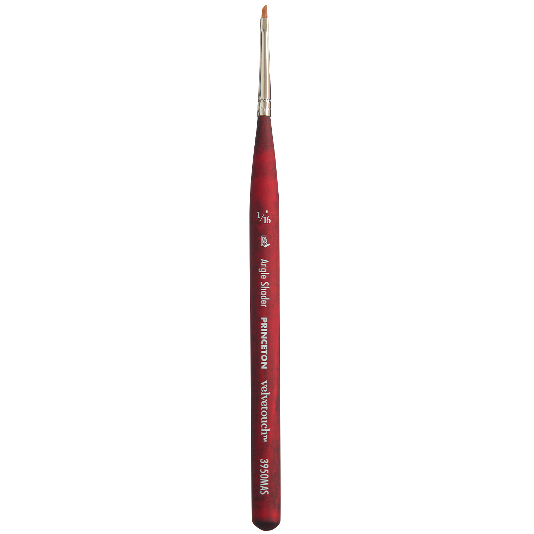Princeton Velvetouch Syntetpensel kort skaft Mini Angle Shader St 1/16