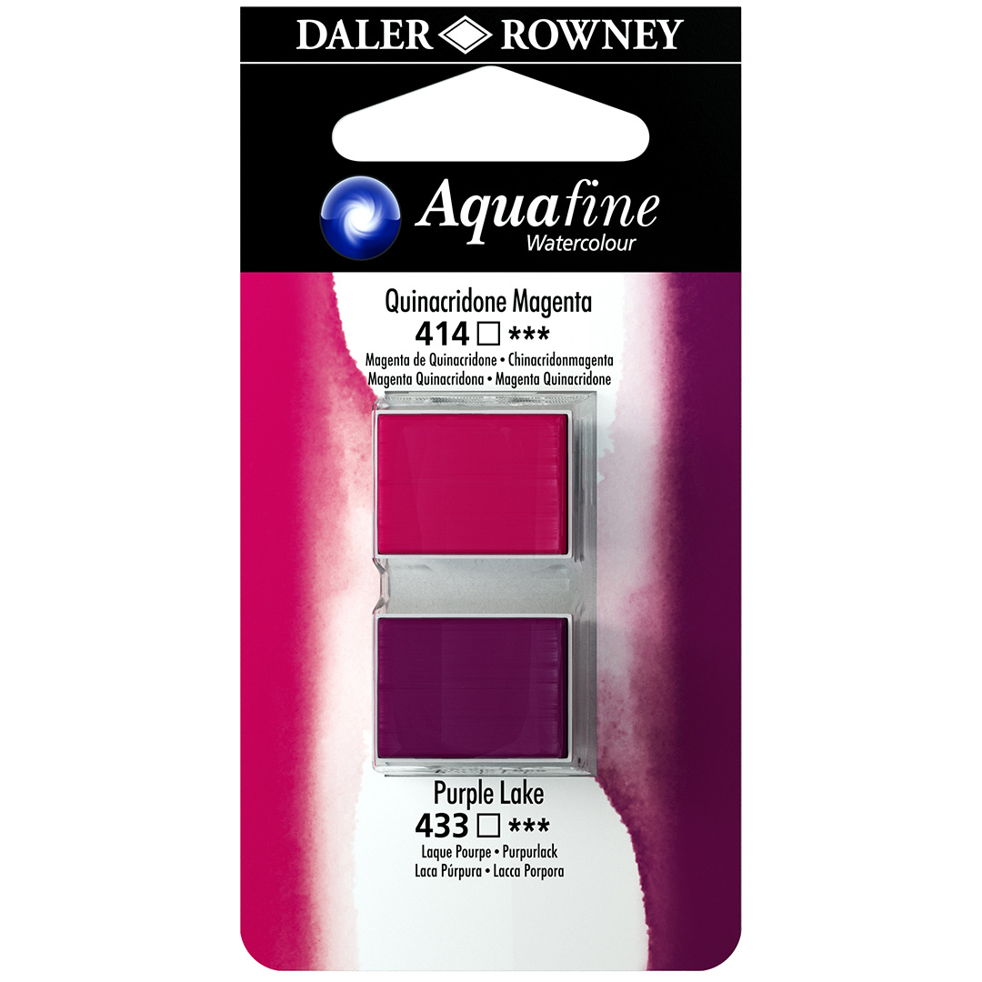 Aquafine Akvarellfärg ½ - kopp Duo Quinacridone Magenta/Purple Lake | Konstnärsmaterial - Konstnärsfärger - Akvarellfärg - Akvarellfärg i kopp | HobbyPyssel