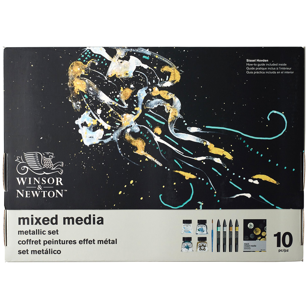 Läs mer om Winsor & Newton Mixed Media Metallic 10-set