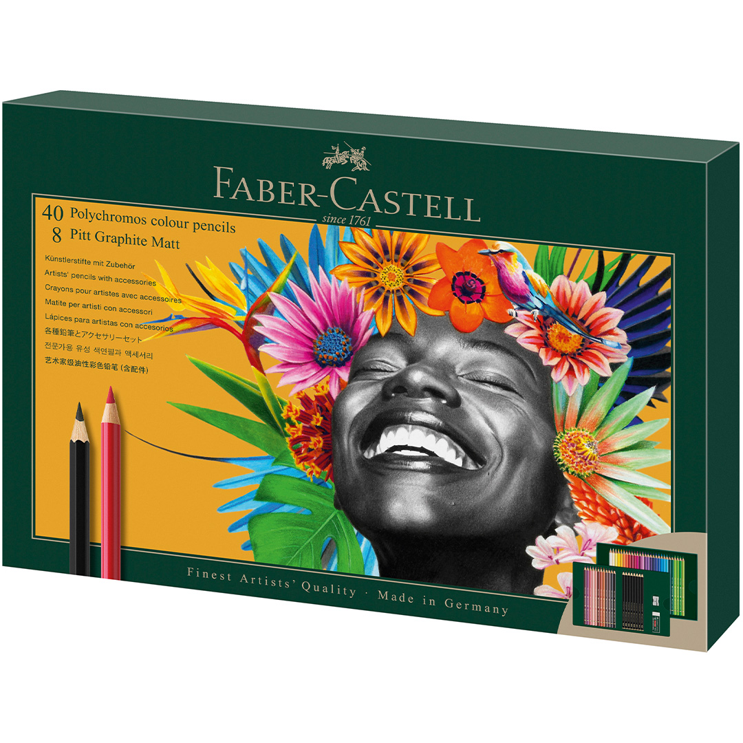 Läs mer om Faber-Castell Polychromos & Pitt Graphite Matt Set 40 färgpennor + 8 grafitpenno