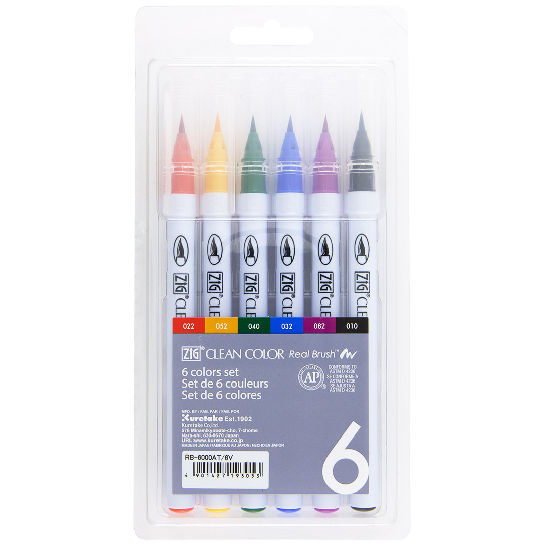 Läs mer om ZIG Kuretake Clean Color Real Brush 6-set