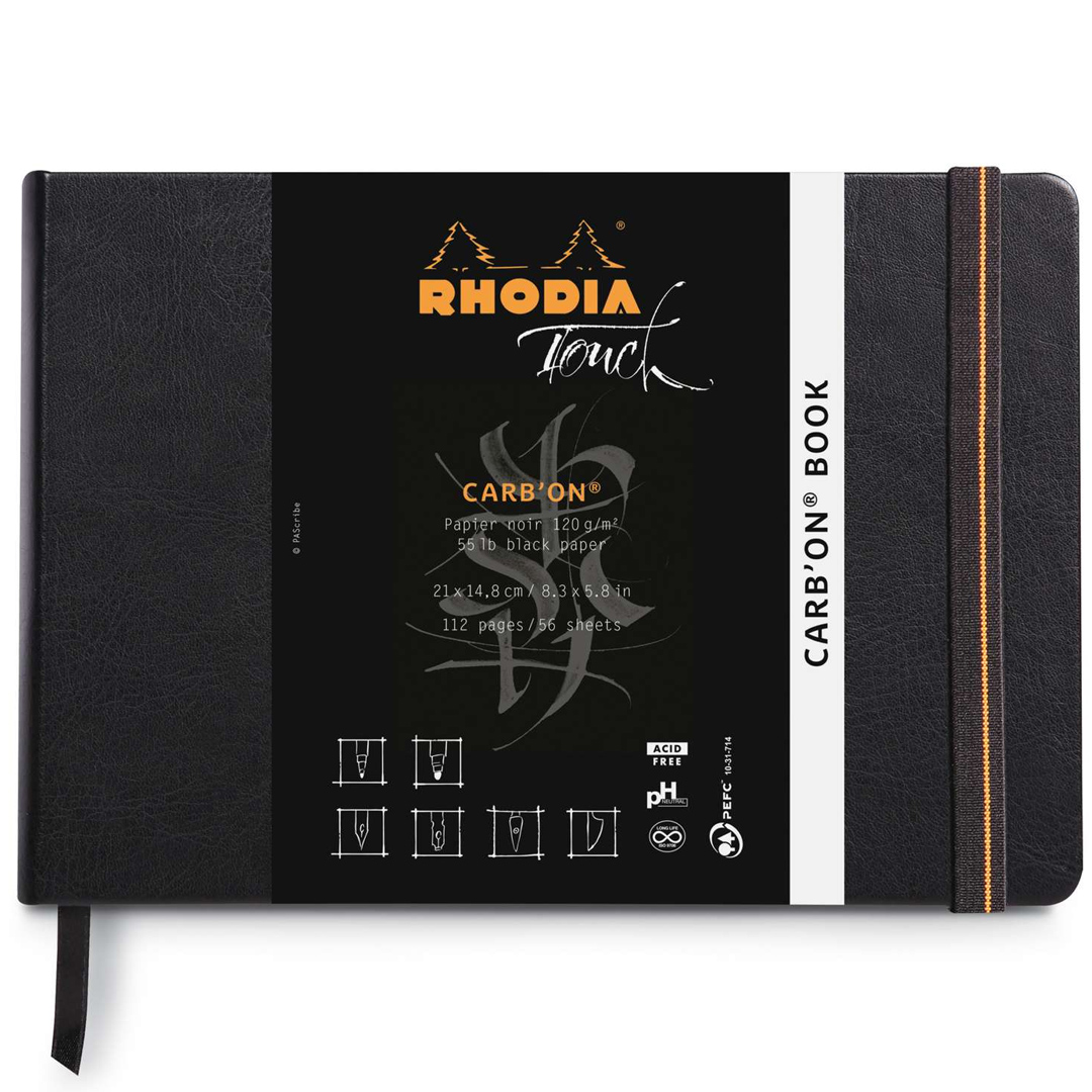 Läs mer om Rhodia Touch Carb’On A5 Sketchbook 120g Svart papper