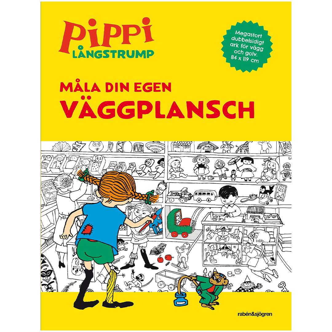 Books Pippi Långstrump Måla din egen väggplansch