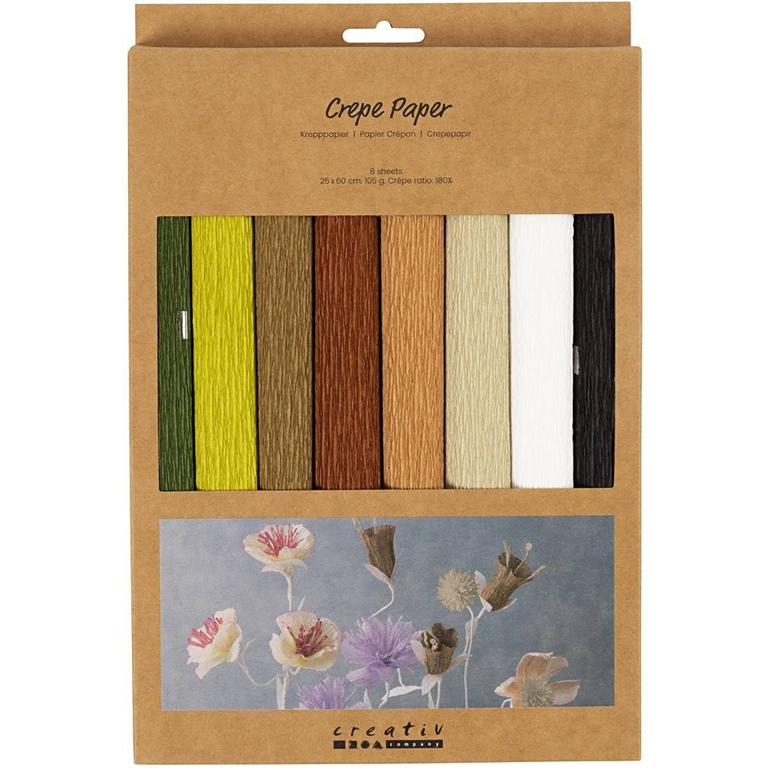 Creativ Company Crepepapper Naturfärger 8 ark