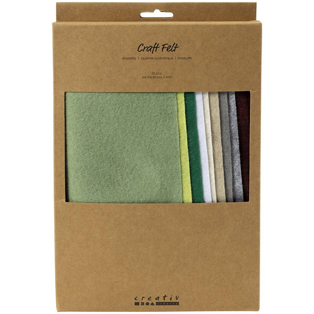 Creativ Company Hobbyfilt A4 10-pack Naturfärger