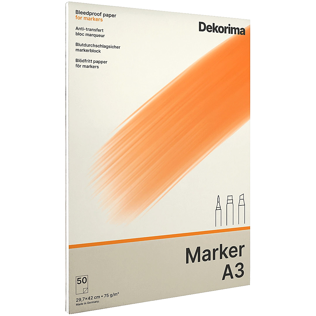 Dekorima Marker Pad A3 | Papper & Block - Konstnärsblock - Markerblock | HobbyPyssel